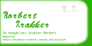 norbert krakker business card